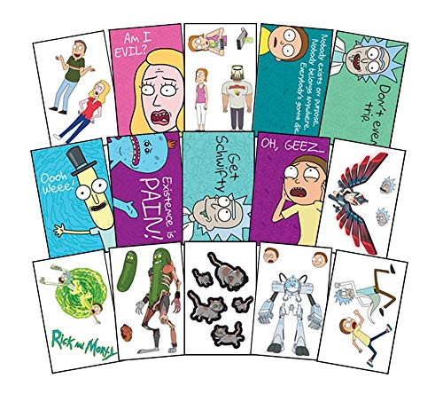 Rick and Morty Stickers   Complete Set of 15 Vending Sticker Sheets Featuring Rick Morty Mr Meeseeks Summer Pickle Rick and More