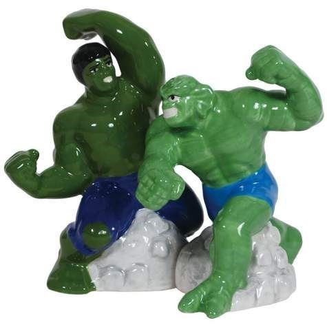 Westland Giftware Magnetic Ceramic Salt and Pepper Shaker Set, Hulk vs. Abomination, Multicolor