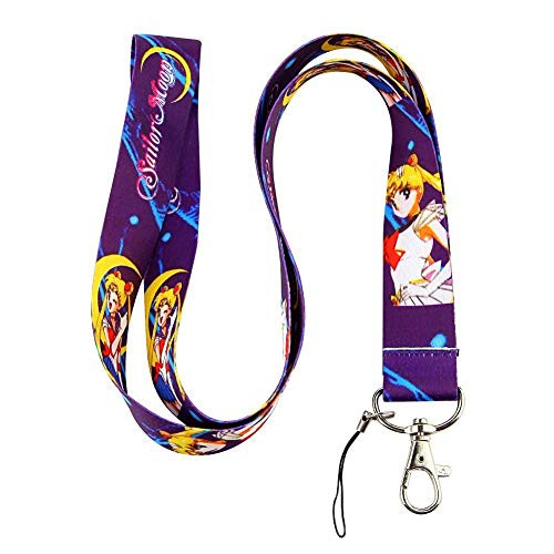 Premium Anime Lanyard Sailor Moon Purple Themed   Hook   Phone String   Keychains or ID Badge Holders