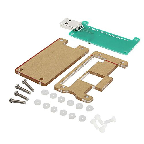 Richen Acrylic Case + Raspberry Pi Zero W USB-A Addon Badusb Board Kit for Raspberry Pi Zero W