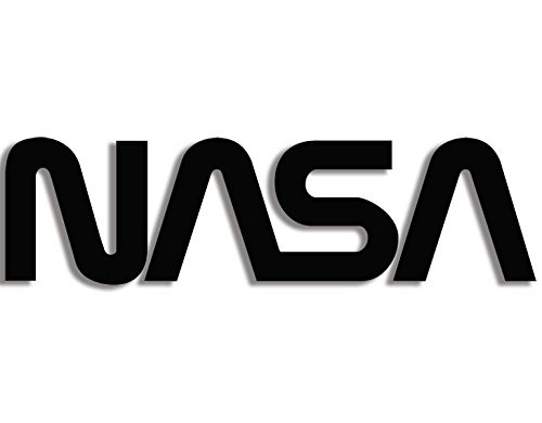 American Vinyl Black NASA Worm Lettering Sticker  no Background Logo Symbol