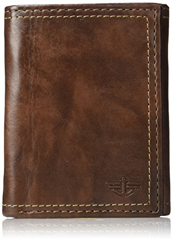 Dockers Men s Extra Capacity Trifold Wallet Brown Emboss One Size