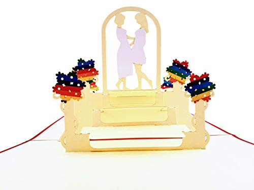 iGifts And Cards Fancy Lesbian Couple Celebration 3D Pop Up Greeting Card   Wedding Marriage Engagement Anniversary Half Fold Pride Lovers Women Brides Wives True Love Rainbow Unique Happy iGifts And Cards Fancy Lesbian Couple Celebration 3D Pop Up Greeting Card   Wedding Marriage Engagement Anniversary Half Fold Pride Lovers Women Brides Wives True Love Rainbow Unique Happy