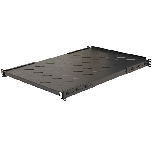 NavePoint Fixed Rack Vented Server Shelf 1U 19 Inch 4 Post Rack Mount Adjustable from 16 37 Inches