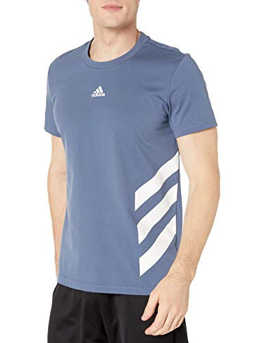 adidas Men s 3 Stripes Basketball Tee Tech Ink Medium