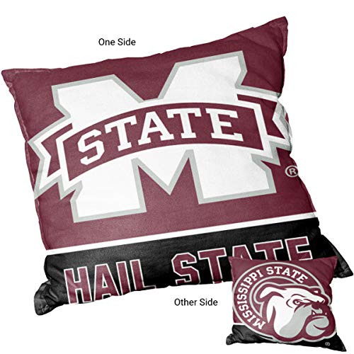 College Flags   Banners Co Mississippi State Bulldogs Hail State Logo Pillow