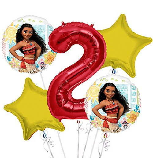 Moana Balloon Bouquet 2nd Birthday 5 pcs - Party Supplies Moana Balloon Bouquet 2nd Birthday 5 pcs - Party Supplies