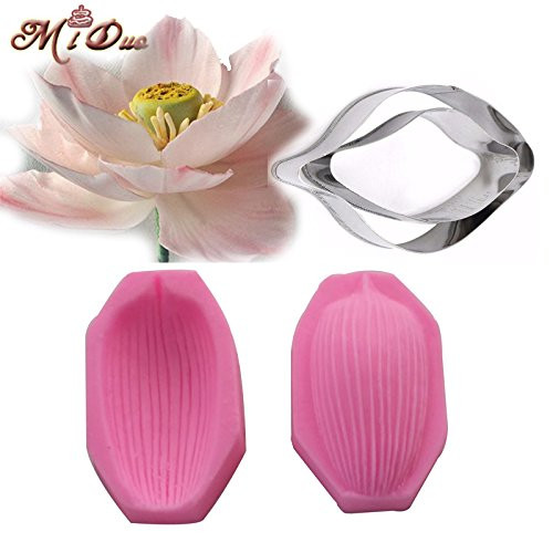 Carunke Lotus Petal Flower Veiner & Cutter Cake Decorating Moulds Fondant Sugarcraft Mould