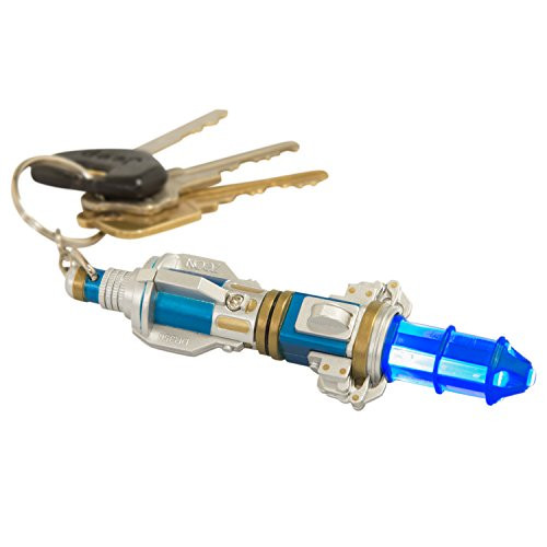 Doctor Who Sonic Screwdriver Keychain Flashlight 12th Doctor Design featuring Blue and Green Lights Doctor Who Sonic Screwdriver Keychain Flashlight 12th Doctor Design featuring Blue and Green Lights