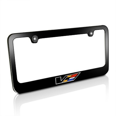 Cadillac V Logo Black Metal License Frame Official Licensed