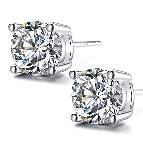 925 Sterling Silver Stud Earrings, 5mm Round Clear Cubic Zirconia Stud Earring For women girls men gift 925 Sterling Silver Stud Earrings, 5mm Round Clear Cubic Zirconia Stud Earring For women girls men gift