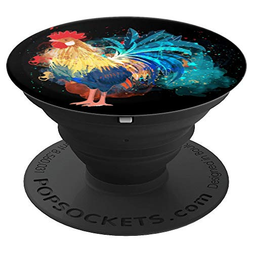 Chicken Rooster Watercolor Splash Paint For A Chicken Lover PopSockets Grip and Stand for Phones and Tablets