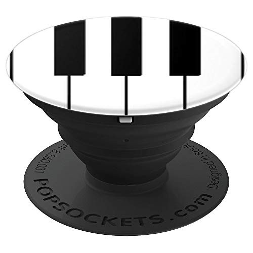 Piano Keyboard Music Lover Black White Keys Pianist Gift PopSockets Grip and Stand for Phones and Tablets