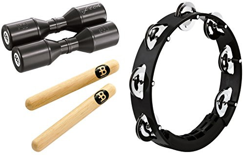 Meinl Percussion PP 7 Tambourine and Clave Pack Shaker Percussion Bundle