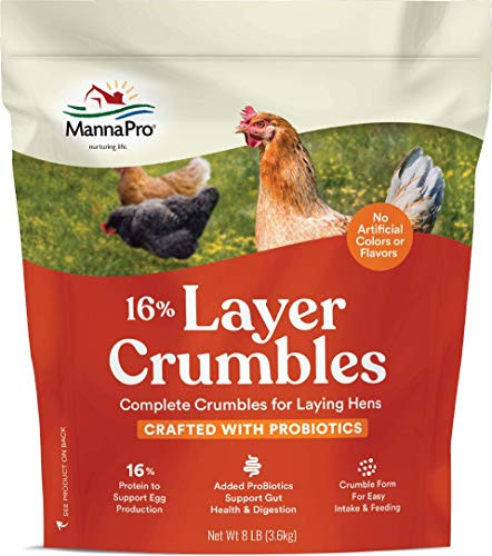 Manna Pro Layer 16  with Probiotic Crumbles   No artifical colors or flavors   8 LB