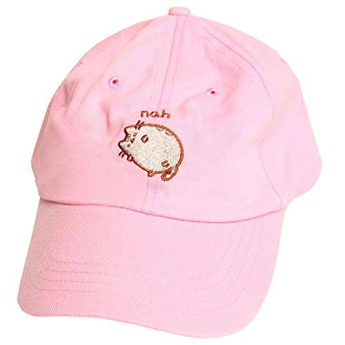 Pusheen Cat Embroidered Adjustable Strapback Baseball Cap Hat   Pink