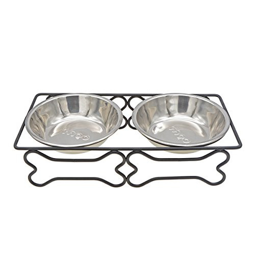 Saim Stainless Steel Raised Pet Bowls for Small Dogs Cats Puppy Double Removable Elevated Food Water Bowls Feeder with Metal Stand Saim Stainless Steel Raised Pet Bowls for Small Dogs Cats Puppy Double Removable Elevated Food Water Bowls Feeder with Metal Stand