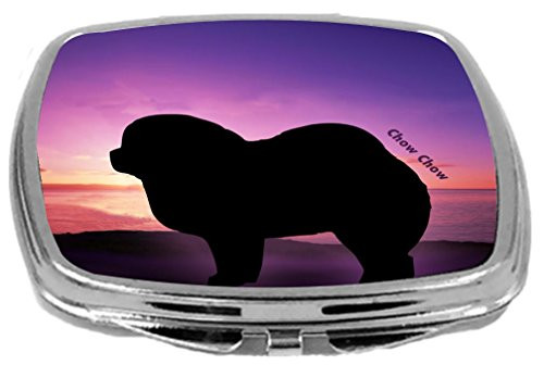 Rikki Knight Compact Mirror Chow chow Dog at Sunset 3 Ounce
