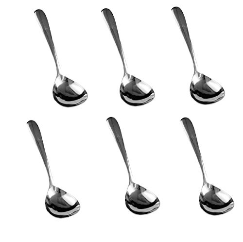 Thunder Group  Set of 6  Stainless Steel Buffet Serving Spoon Set  8 Inch