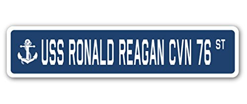 USS Ronald Reagan CVN 76 Aluminum Street Sign us Navy Ship Veteran Sailor Gift