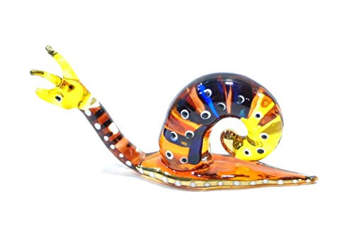 Handmade Snail Art Glass Blown Reptiles Animal Figurine - No.2