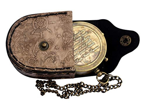 MAH DO NOT GO Where The Path Compass Famous Quote of Ralph Waldo Emerson DO NOT GO Where The Path Compass w case C 3277