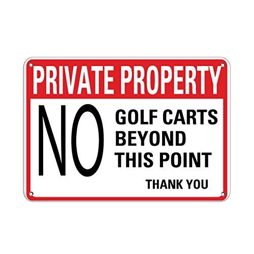 FemiaD Private Property No Golf Carts Beyond This Point Thank You Tin Sign Metal Sign 12 X 8 Inch
