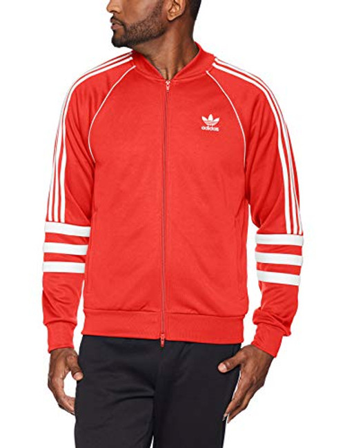adidas Originals Men s Striped Sleeve Track Jacket hi res red white 2XL adidas Originals Men s Striped Sleeve Track Jacket hi res red white 2XL