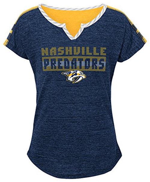 NHL Nashville Predators Youth Girls Puck Texture Short sleeve Tee Large 14 True Navy NHL Nashville Predators Youth Girls Puck Texture Short sleeve Tee Large 14 True Navy