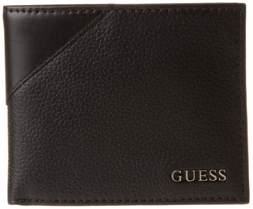 Guess Men s Leather Passcase Wallet Black One Size