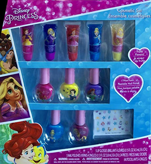 TownleyGirl Disney Themed Super Sparkly Cosmetic Set with Lip Gloss Nail Polish and Nail Stickers Disney Princess TownleyGirl Disney Themed Super Sparkly Cosmetic Set with Lip Gloss Nail Polish and Nail Stickers Disney Princess