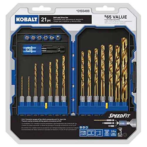 Kobalt 21 Piece Titanium Metal Twist Drill Bit Set