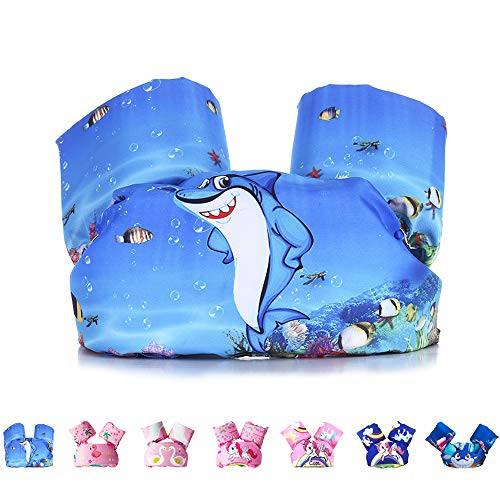 Eccbox Toddler Life Jacket Kids Swim Float Baby Infant Swim Life Vest Kids Arm Floaties Swimming Floats Vest for Kids 30 55 lbs  Shark