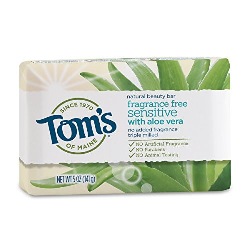 Tom s of Maine Natural Beauty Bar Soap with Aloe Vera Fragrance Free 5 oz
