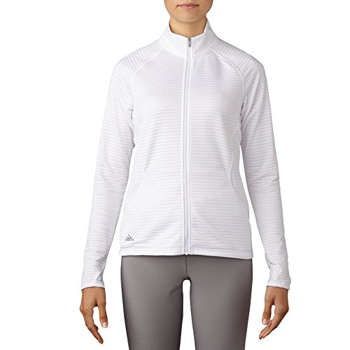 adidas Golf Women s Golf Essential Full Zip Textured Jacket White XX Large