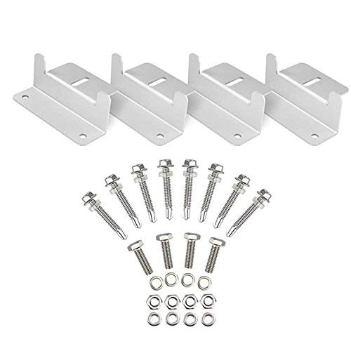 TONG GOODSHNEG Solar Panels Mounting Z Brackets Mounts Kit with Nuts and Bolts for RV Boat Roof Wall and Other Off Gird Roof Installation Set of 4 Units