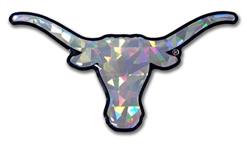 Elektroplate Texas Longhorns UTX Bevo Silver Reflective 3D Decal Domed Auto Sticker Emblem