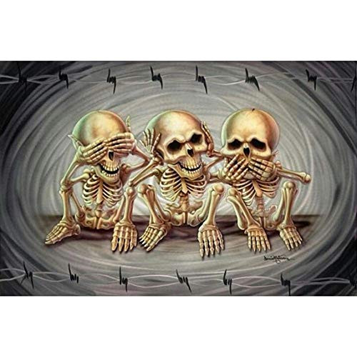 DIY 5D Diamond Painting Kit Full Drill Round Rhinestone Embroidery Pictures Arts for Home Wall Decoration Skull 157x118Inches