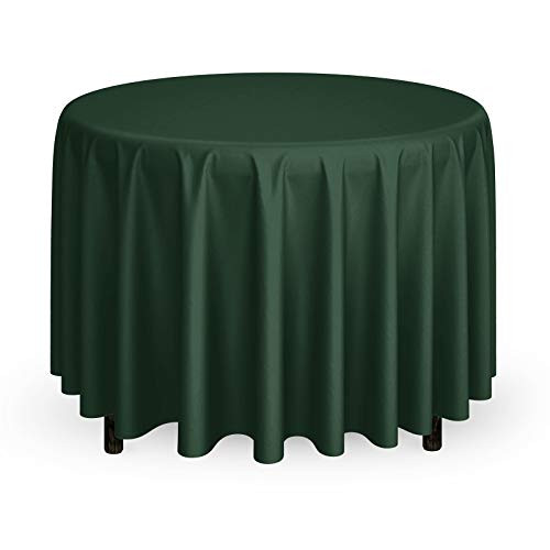 Mill   Thread   132  Round Premium Tablecloth for Wedding Banquet Restaurant   Polyester Fabric Table Cloth   Hunter Green