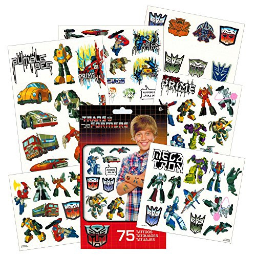 Transformers Temporary Tattoos Party Favor Set  75 Temporary Tattoos