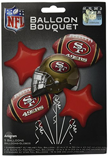 Anagram Bouquet 49ers Foil Balloons, Multicolor Anagram Bouquet 49ers Foil Balloons, Multicolor