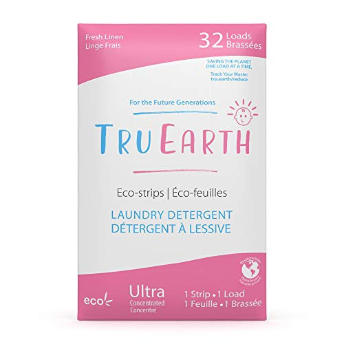 Tru Earth Eco Strips Baby Laundry Detergent  32 Loads    Eco friendly Ultra Concentrated Hypoallergenic Compostable   Biodegradable Plastic Free Laundry Detergent Sheets for Sensitive Skin
