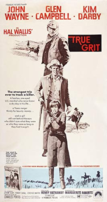 Posterazzi EVCMCDTRGREC048 True Grit Us Poster Art from Top  John Wayne Glen Campbell Kim Darby 1969 Photo Print 8 x 10 Multi
