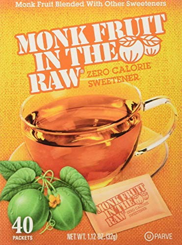 Monk Fruit in the Raw Sweeteners Sugar Substitute 4 Pack  40 Count Each 160 Total Packets