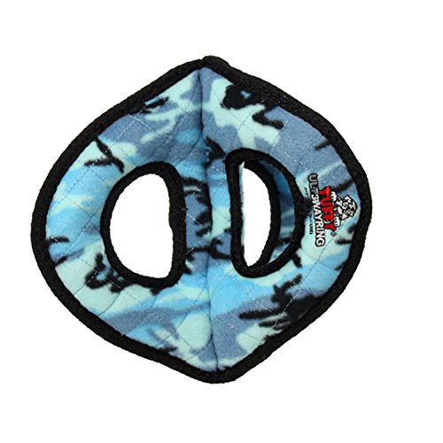 TUFFY Ultimate 3Way Ring Durable Dog Toy  Camo Blue