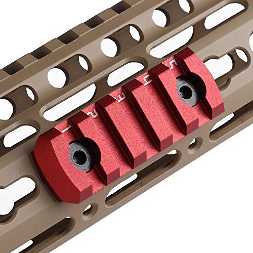TuFok Picatinny Keymod Rail Section   Low Profile Keymod Picatinny Rail Keymod Rail Mount Aluminum5 SlotRed