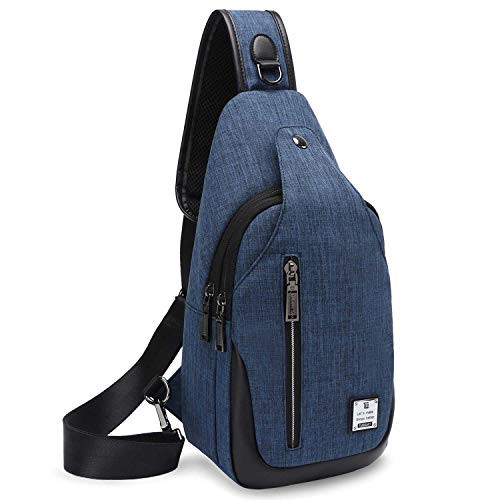 Sling Bag Chest Shoulder Backpack Crossbody Bags for Men Women Travel Outdoors  Small blue