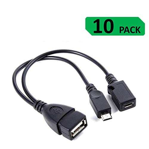 TV xStream USB Port Adapter  10 Pack  Micro OTG Cable and Power   Compatible with Streaming Sticks Media Devices Rii and Logitech Keyboards and Nintendo Switch SNES NES Classic  10 Pack