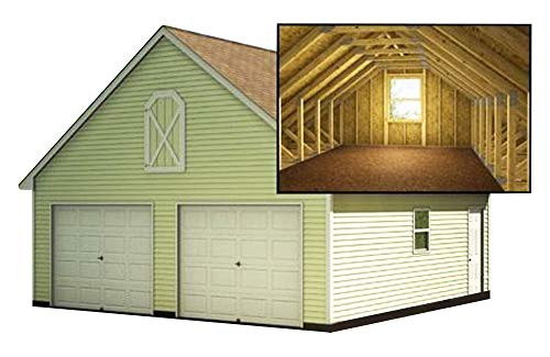 Two Car Garage Plans With Loft DIY Backyard Shed Building 24  x 24