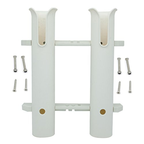 Hiumi Two Pole Side Mount Rod Holder White Rod Rack for Milk Crate